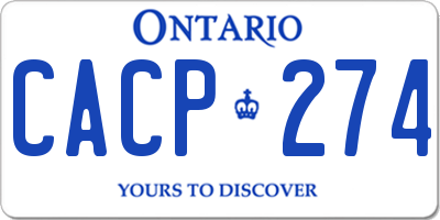 ON license plate CACP274