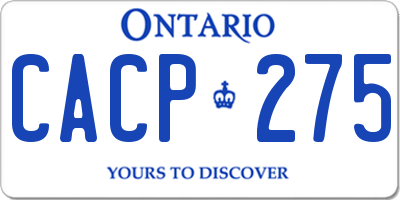 ON license plate CACP275