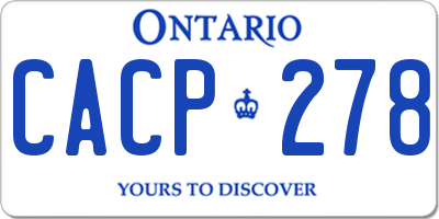 ON license plate CACP278