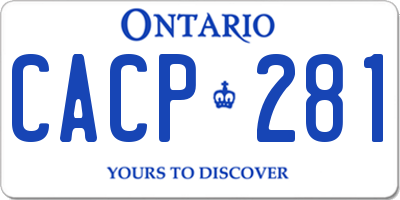 ON license plate CACP281