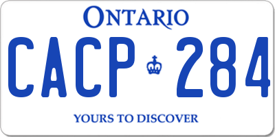 ON license plate CACP284