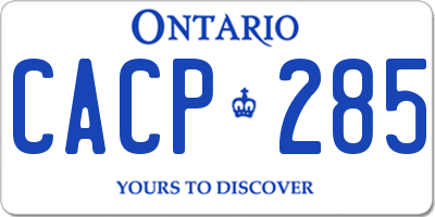 ON license plate CACP285