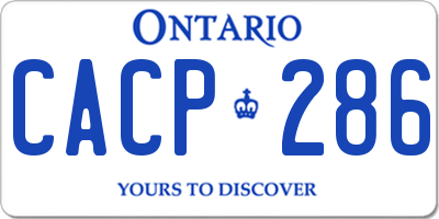 ON license plate CACP286