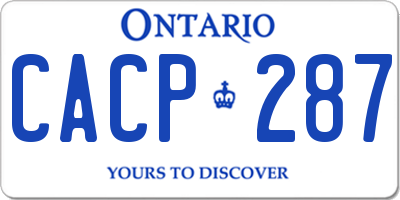 ON license plate CACP287