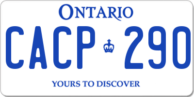 ON license plate CACP290