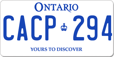 ON license plate CACP294