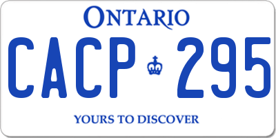 ON license plate CACP295