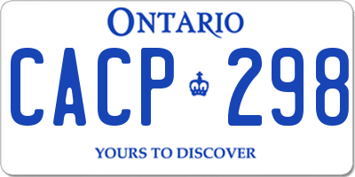 ON license plate CACP298