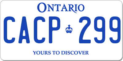 ON license plate CACP299