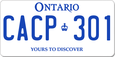 ON license plate CACP301