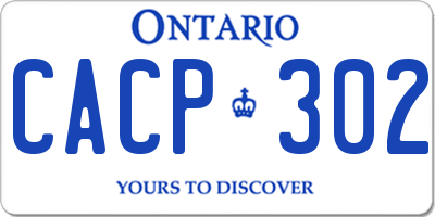 ON license plate CACP302