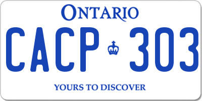 ON license plate CACP303