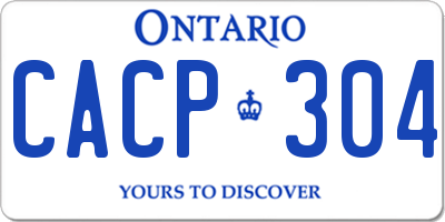 ON license plate CACP304