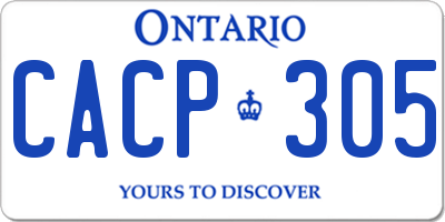 ON license plate CACP305