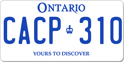 ON license plate CACP310