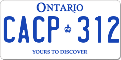 ON license plate CACP312