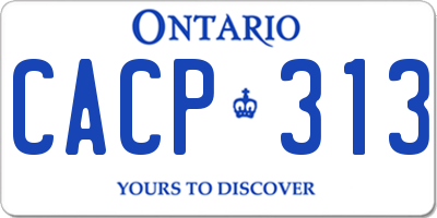 ON license plate CACP313