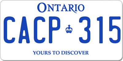 ON license plate CACP315