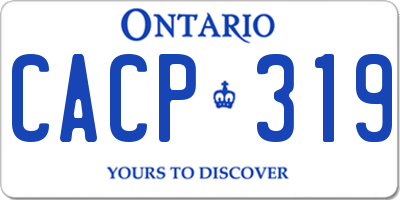 ON license plate CACP319