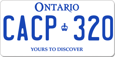 ON license plate CACP320