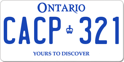 ON license plate CACP321