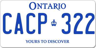 ON license plate CACP322