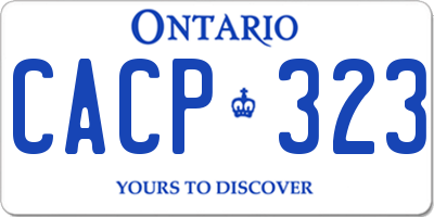 ON license plate CACP323