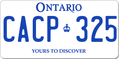 ON license plate CACP325