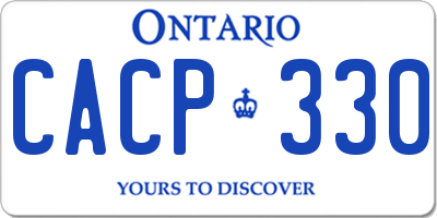 ON license plate CACP330