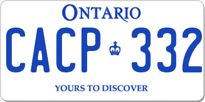 ON license plate CACP332