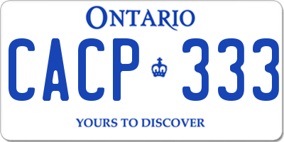 ON license plate CACP333