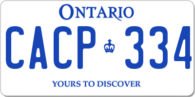 ON license plate CACP334