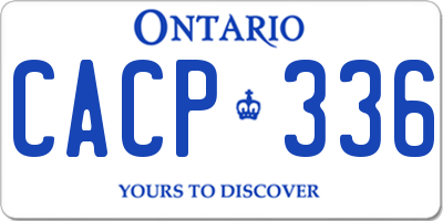 ON license plate CACP336