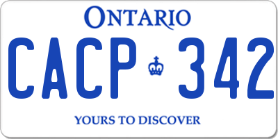 ON license plate CACP342