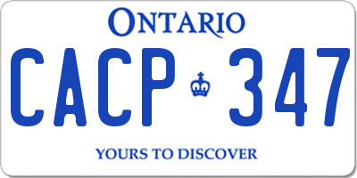 ON license plate CACP347