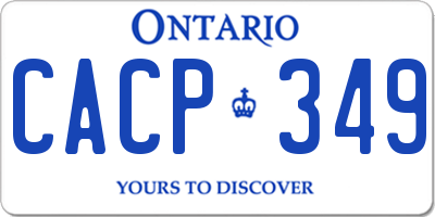 ON license plate CACP349