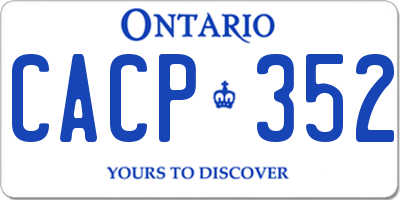 ON license plate CACP352