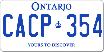 ON license plate CACP354