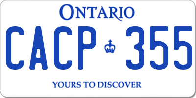 ON license plate CACP355