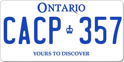 ON license plate CACP357