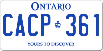 ON license plate CACP361