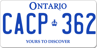 ON license plate CACP362