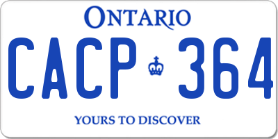 ON license plate CACP364