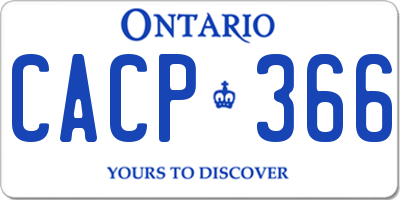 ON license plate CACP366