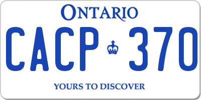 ON license plate CACP370