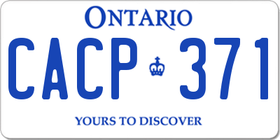 ON license plate CACP371