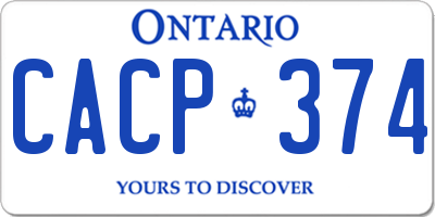 ON license plate CACP374