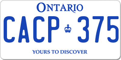 ON license plate CACP375