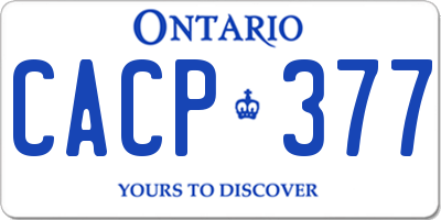 ON license plate CACP377