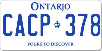 ON license plate CACP378